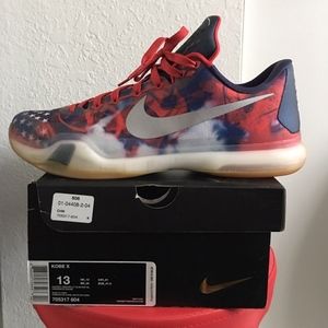 MEN'S NIKE AIR KOBE X 10 (USA) Red/Sliver/Blue 705